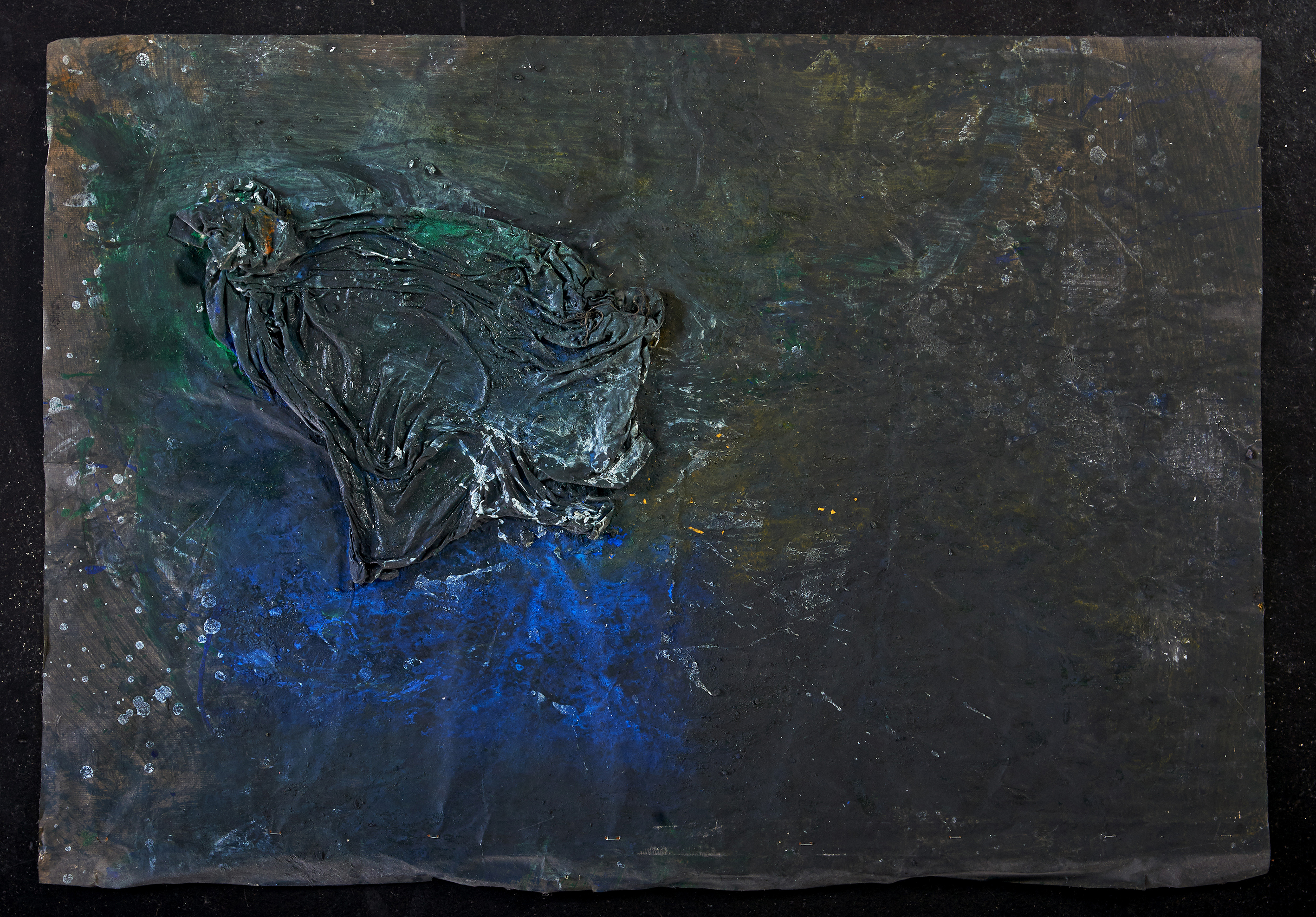 1989-5, Malerei, Öl, Acryl, Collage auf Kraftpapier