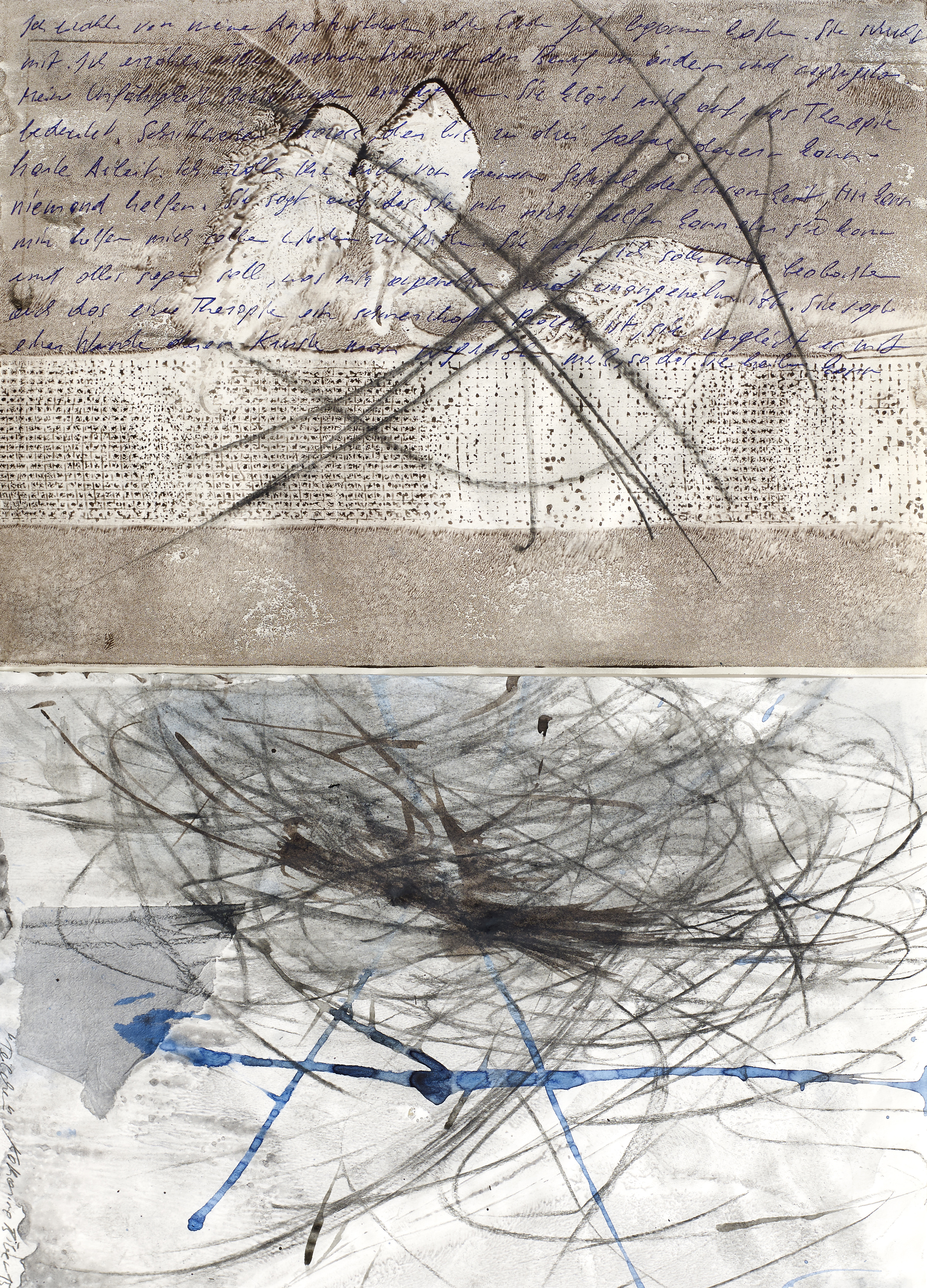 2015, Teilchen, Kohle, Kreide, Acryl, Tinte, Collage auf Papier